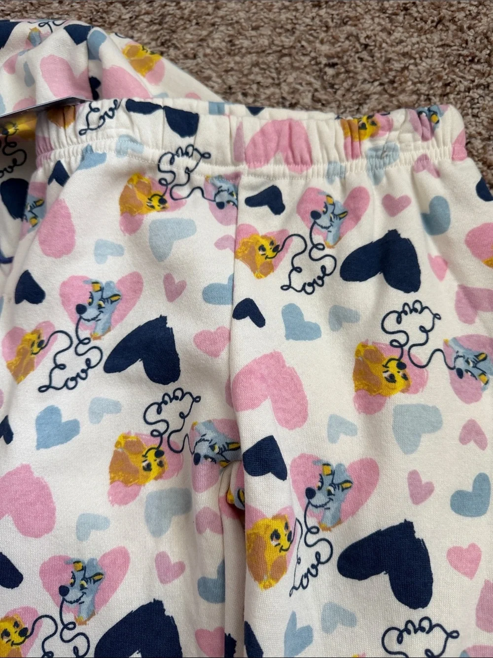 NWT DISNEY LADY AND THE TRAMP TWO PIECE FLEECE LINED SET